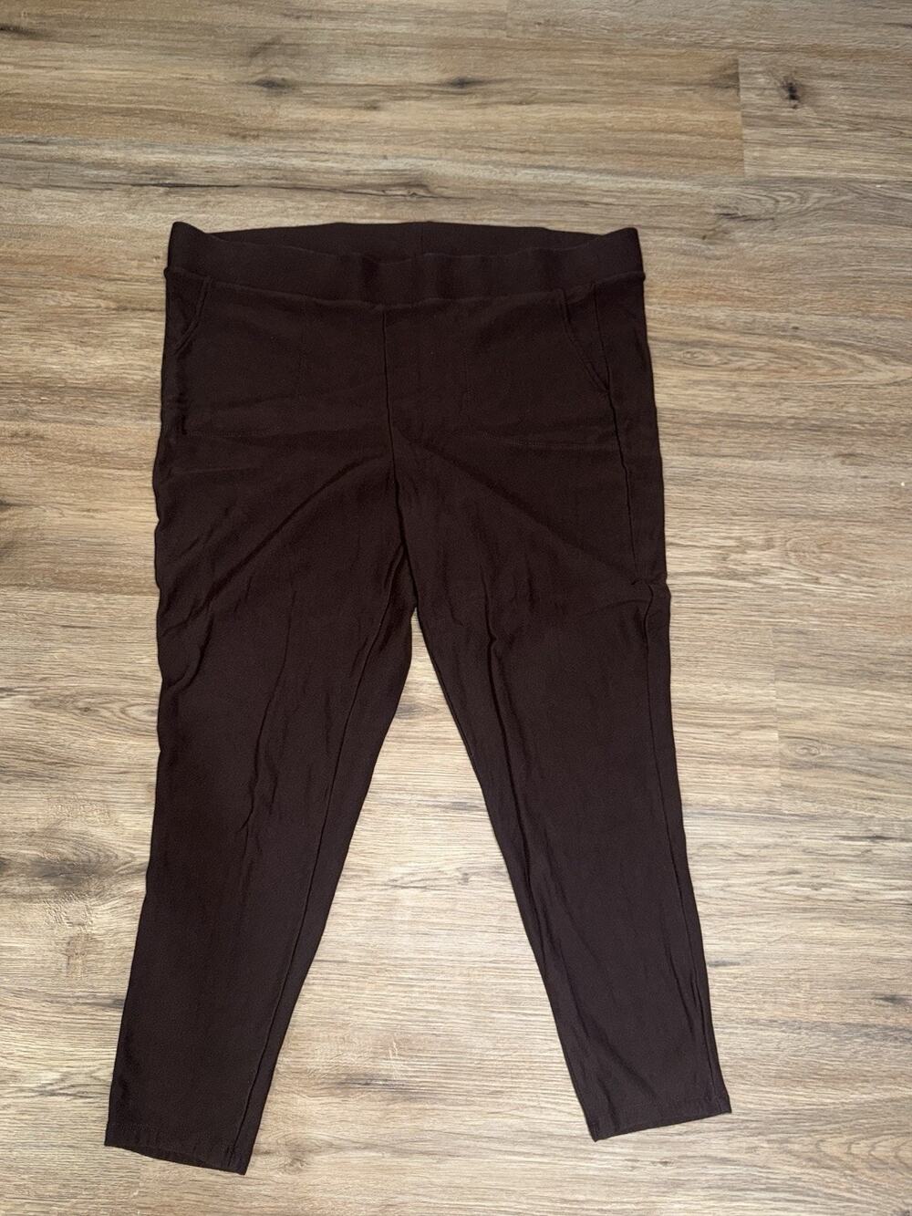 Torrid Pants Size 4 4X Plus Size 26 Brown Pull On Comfort Elastic Waist Pockets